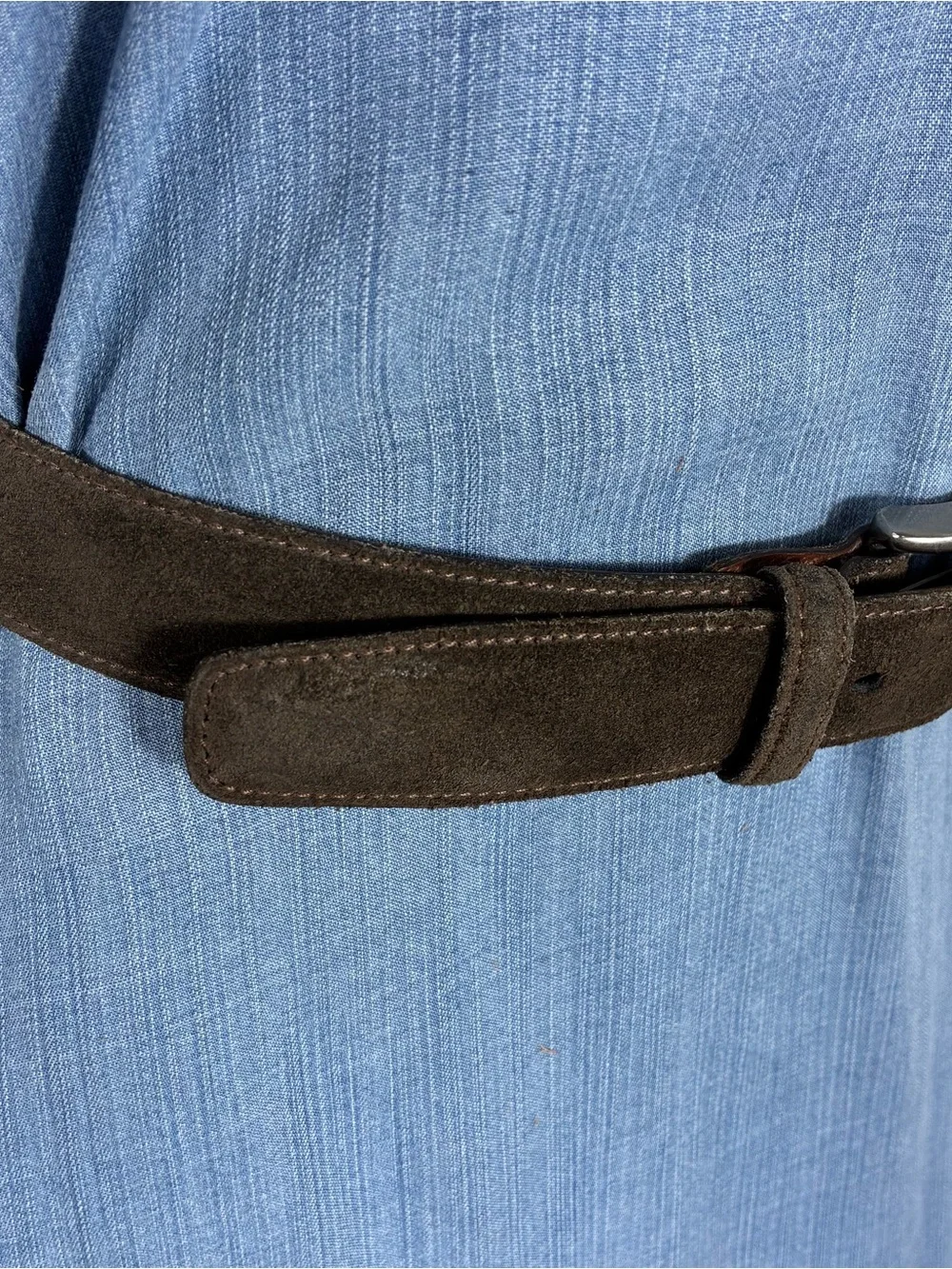Cole Haan Womens belt leather suede brown sz 34